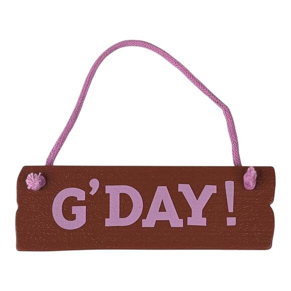 NEW American Girl Kira Comfy Platform WELCOME SIGN G’DAY Reversible Hanging Art - Picture 5 of 10